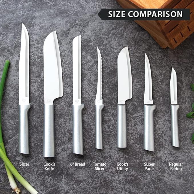 Rada Cutlery 6" Bread Knife (R136), Stainless Steel Serrated Blade, Silver Handle, Pack of 2