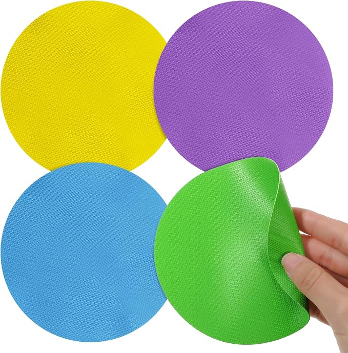 Gjinxi 4PCs Rubber Jar Openers, Multi-Function Bottle Opener Gripper Pad | for Seniors with Arthritis Weak Hands, Non-Slip Jar Grippers, for Easy Opening Jars, Kitchen Easy Top Opener Tool