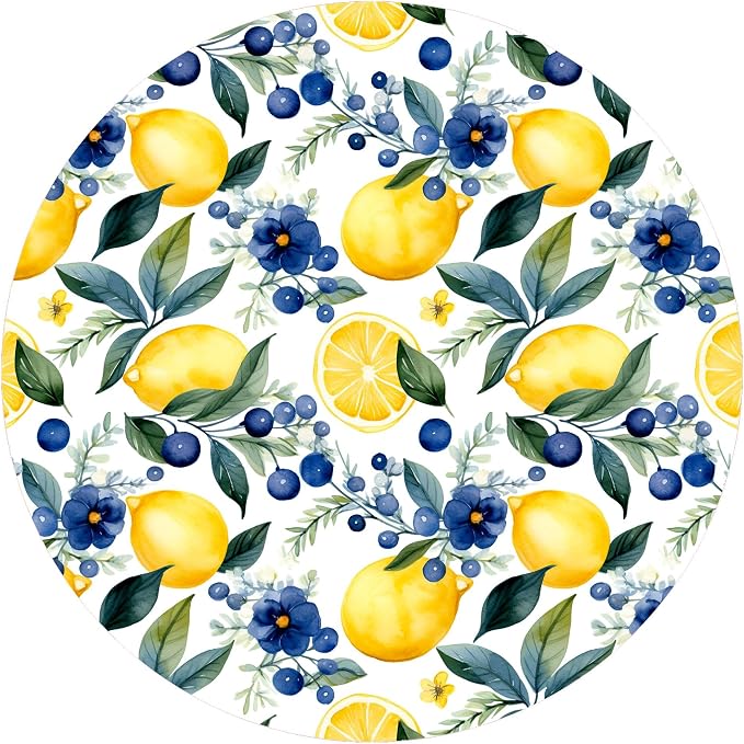 Andreas Silicone Jar Opener, Lemon N' Blueberries– 6.25" Non-Slip Lid Gripper & Garlic Peeler, Food and Dishwasher Safe, Multi-Use, Durable Silicone & Fabric, Made in the USA, JO-616