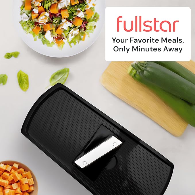 Fullstar Pro Original Vegetable Chopper & Mandoline - Chopper & Mandoline Lids - Food Chopper with Container, Fruit Slicer Onion Dicer - All-in-One Prep Tool - Kitchen Gadgets & Gifts (14 in 1, Steel)