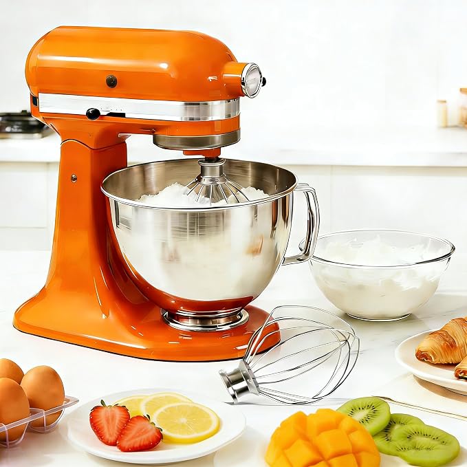 KN256WW Whisk Attachment for KitchenAid 6 Qt Bowl-Lift Mixers - Dishwasher Safe 6-Wire All Stainless Steel Whip - Heavy Duty for Fast Whipping Cream, Eggs, Mayonnaise & Cakes