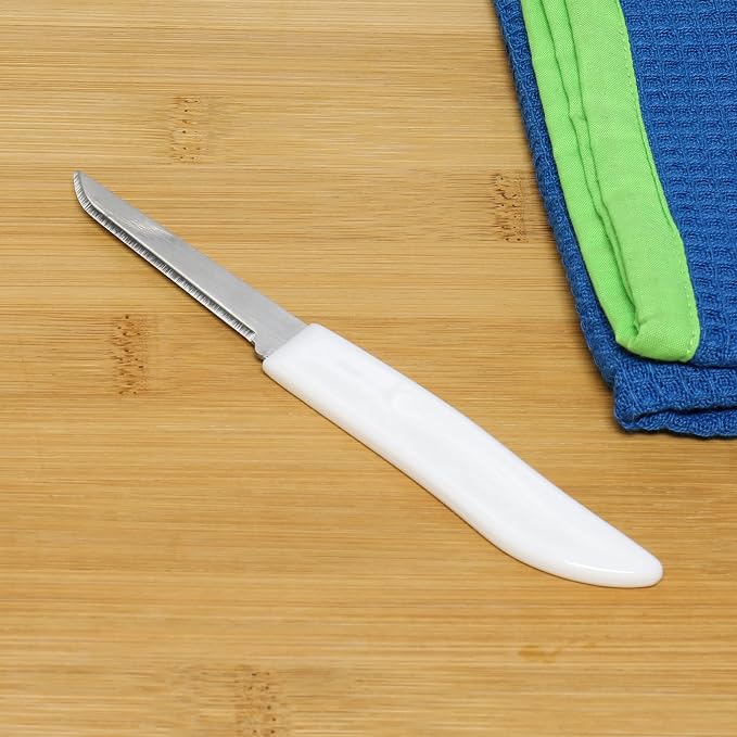 Chef Craft Select Paring Knife Set, 2.5 Inch Blade 6 Inches In Length 4 Piece Set, Stainless Steel/Black (Pack of 3)