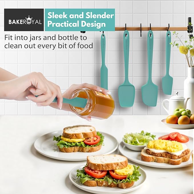 BakeRoyal Silicone Spatulas Set - Aqua