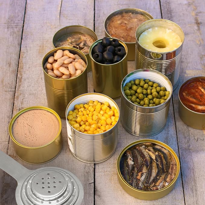 Universal Can Colander Stainless Steel – Small Multipurpose Food Grade for Large and Small Cans Vegetable Fruit Tuna Stainless Steel Strainer with Handle