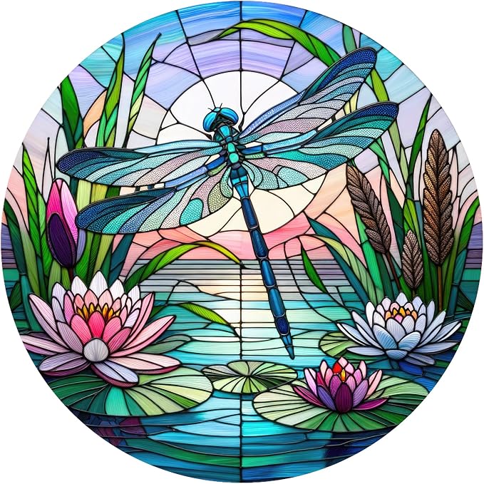 Andreas Silicone Jar Opener, Stained Glass Dragonfly – 6.25" Non-Slip Lid Gripper & Garlic Peeler, Food and Dishwasher Safe, Multi-Use, Durable Silicone & Fabric, Made in the USA, JO-620