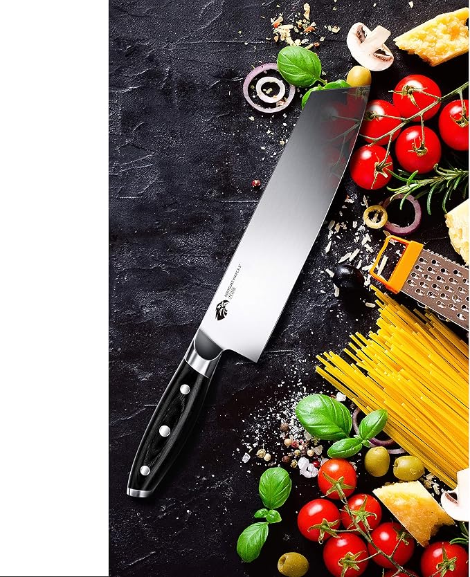 TUO Kiritsuke Knife - 8.5 inch Kiritsuke Chef Knife - Japanese Vegetable Meat Knife - German HC Steel - Full Tang Pakkawood Handle - BLACK HAWK SERIES with Gift Box