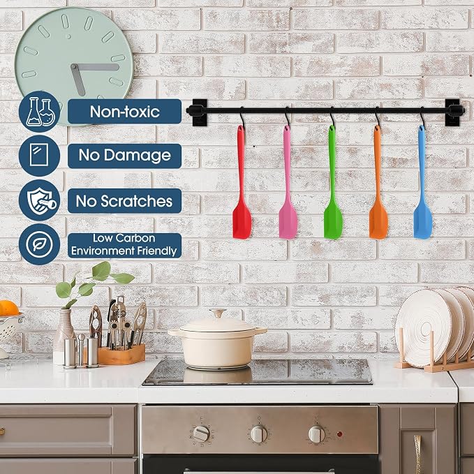 Irenare 65 Pcs Mini Silicone Spatulas Bulk 8.3 Inch Heat Resistant Scrapers Rubber Spatulas Seamless Design Non Stick Flexible for Kitchen Use Cooking Baking Mixing