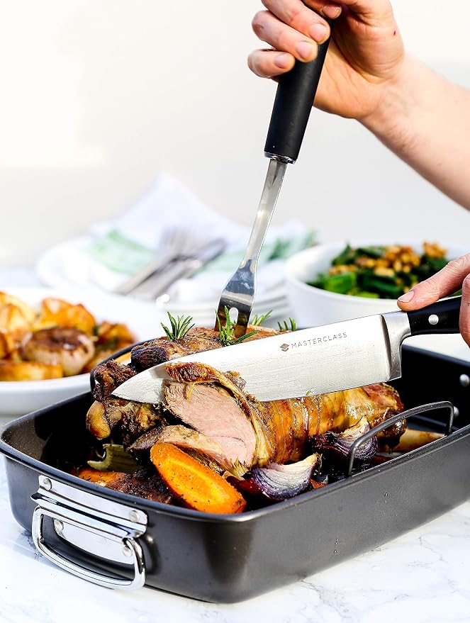 MasterClass Chef Knife with EdgeKeeper Knife Sharpener Sheath, Stainless Steel, 20 cm