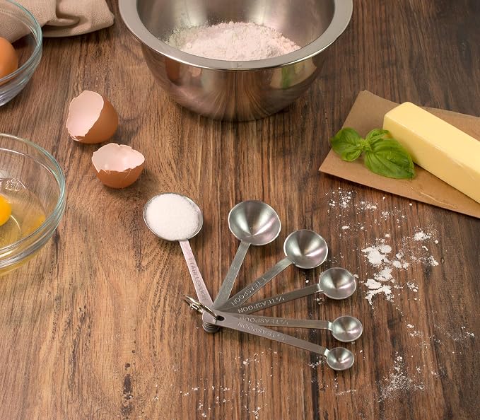 Mrs. Anderson’s Baking Measuring Spoons, 6-Piece Set, Heavyweight 18/8 Stainless Steel