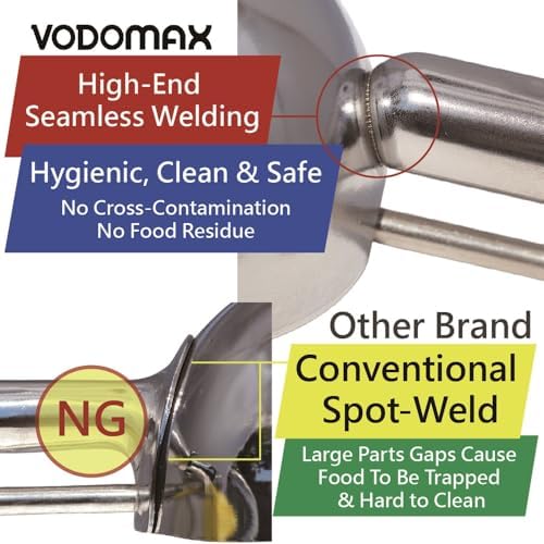VODOMAX Size 10 IVORY (3.19 oz.) Commercial Food Disher, Portioner, 13 Sizes, Color-Coded, Stainless 18-10 (SUS304), Non-Spring Design, Palm-Squeeze, Rice Scoop, Ice Cream Scoop, gelato scooper