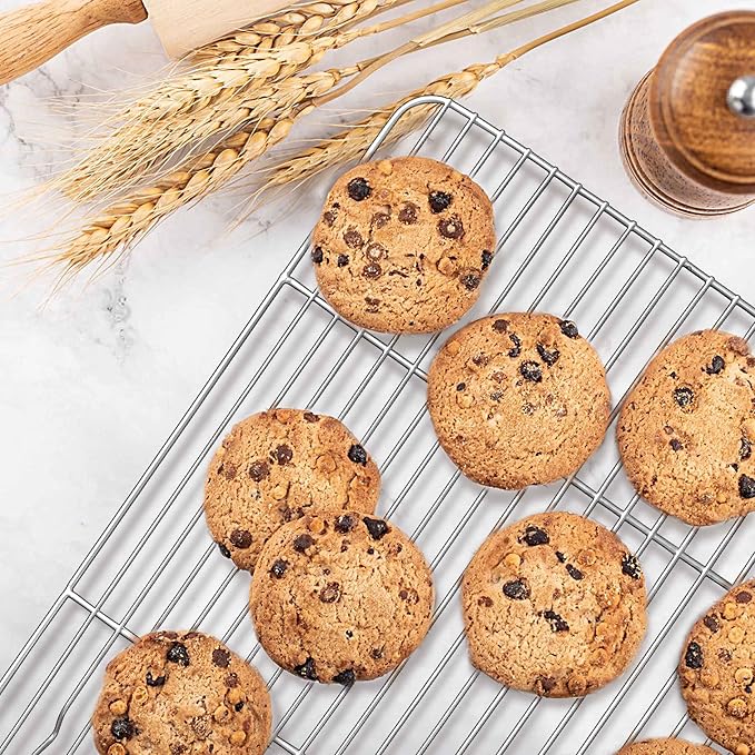 Herogo Baking Cooling Rack Set of 2, 15.3” x 11.2” Wire Cooking Rack | Stainless Steel, Oven & Dishwasher Safe, Kitchen Bakeware Rack, for Barbecue Roasting Grilling