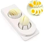 2 in 1 Solid Egg Cutter Egg Slicer Egg Sectioner Double Egg Cutter Flower Edges Chopper Kitchen Tools, Plastic Egg Separator