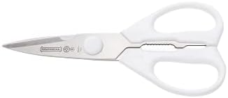 Mundial Take-A-Part Kitchen Shears 8.5”, Stainless Steel Blades, White Handle – Detachable, Dishwasher Safe, Multipurpose Food Prep Scissors (Pack of 2)