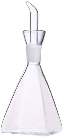 ELETON Square Olive Oil Dispenser Borosilicate Glass Bottle - 16 oz Non Drip Dispenser,Leak Proof Pourer Vinegar Cruet, Easy Clean Drip Free Bottles for Kitchen