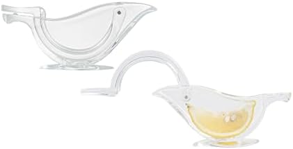 Restaurantware 2 Ounce Manual Lemon Squeezer 1 Handheld Lime Wedge Juicer - With Handle No Seeds Clear Plastic Citrus Squeezer Portable Bird Shape For Lemon Or Lime Wedge