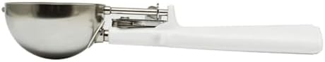 TrueCraftware- 5-1/3 oz Portion Scoop #6 Stainless Steel with Triangle White Handle- Ice Cream Scoop Cookie Scoop for Cookie Dough Batter