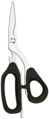 Kitchen Scissors 8 Inch Stainless Steel. Scissors for Meat Use. Polypropylene Handle and 215 mm Blade. Series Prochef. Black Color
