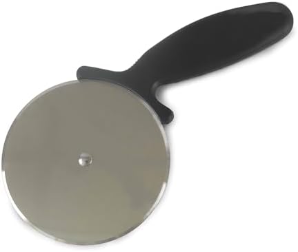 Tredoni 3" Stainless Steel Robust Pizza Slicer Wheel, Easy-Grip Handle with Finger-Guard, Multicolour