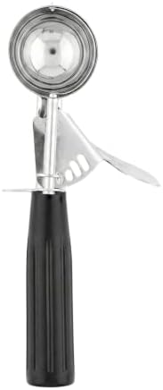 Restaurantware 1.1 Ounce Portion Scoop, 1 Trigger Release Stainless Steel Cookie Scoop - With Black Handle, Stainless Steel Disher, For Portion Control, Cookie Dough, Cupcake Batter, Or Ice Cream