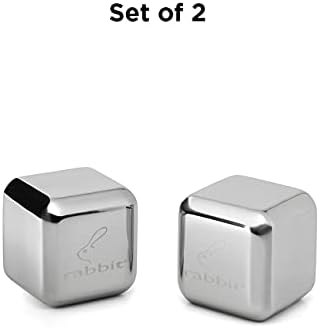 Rabbit Jumbo Chilling Stones - Premium Stainless Steel Whiskey Rocks for Chilling Fine Spirits and Beverages, Reusable Drink Cooling Stones with Storage Case