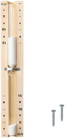 Sauna Hourglass Sand Timer 15 Minute, Heat Resistant 15 Min Wood White Clock, Sand Watch, Rotating Large Reloj De Arena, Wooden Hour Glass Sandglass for Sauna Room