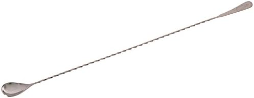 18" Cocktail Mixing Glass Bar Spoon - Long Handle Stainless Steel Drink Pitcher Mixer to Chill and Mix Stirred Drinks - 1 Spoon