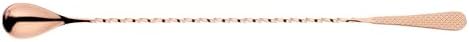 Barfly 13.2-inch Diamond Lattice Etch Bar Spoon, Copper Plated