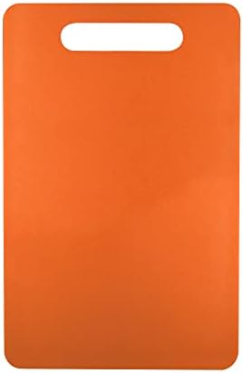 Fotouzy Plastic Utility Cutting Board with Handles, Food Safe PP Material, BPA Free, Dishwasher Safe, Thick Chopping Board, Large Size, Easy Grip Handle, for Kitchen (Orange)