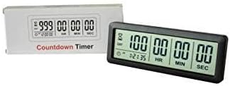 Digital 999 Days Countdown Clock Timer Magnetic Backing for Vacation Retirement Wedding Lab Kitchen Project Meeting(White)