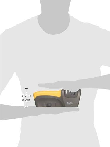 Smith's 50005 Edge Pro Compact Electric Knife Sharpener - Yellow & Grey - Straight Edge 2 Stage Sharpener - Electric & Manual Sharpening - Blade Guide - Outdoor & Kitchen - Pocket & Filet Knives