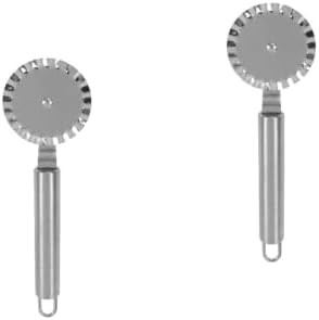 KICHOUSE 2Pcs Stainless Steel Pastry Ravioli Pizza Cutter Wheels for Home and Kitchen Commercial Cutting Tool for Pizza Pasta and Crusts