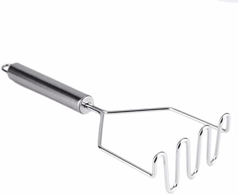 Potato Masher, Premium Stainless Steel Heavy Duty Metal Potato Ricer With Mirror Polish, Masher Kitchen Tool for Avocado, Potatoes, Beans, Meat, Vegetables and Dishwasher Safe.