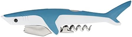 True Shark Waiters Corkscrew Wine Opener with Sharp Foil Cutter, Durable Stainless Steel and & Soft Touch Plastic Perfect for Home Bar, Kitchen, Outdoor Party, Gifts for Wine Lovers, Set of 1