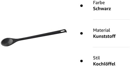 Fackelmann Round Nero Cooking Spoon 31 cm Hanging, Black
