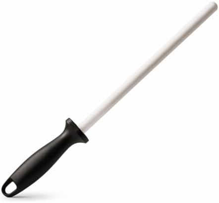 10-in Ceramic Honing Rod, 1200 Grit Knife Sharpener Rod for Kitchen Knives