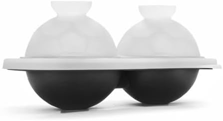 ACOOKEE Silicone Soccer Ball Ice Cube Mold Fun Shapes, Novelty Soccer Gifts, 2.2" Large Craft Round Sphere Ice Ball Molds For Game Day, Whiskey, Cocktails, Bourbon