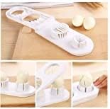 2 in 1 Solid Egg Cutter Egg Slicer Egg Sectioner Double Egg Cutter Flower Edges Chopper Kitchen Tools, Plastic Egg Separator