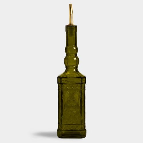 COURONNE CO. Recycled Glass Oil & Vinegar Bottle with Pour Spout, Green