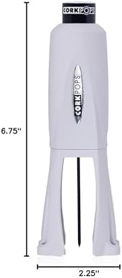 Cork Pops Legacy Wine Opener Built-in 4-Blade Foil Cutter Safe Cork Removal, Effortless Push Button Use, Needle Guard for Safety, Low-Pressure Cartridge Opens Up To 60 (Gray, With 1 Cartridge)