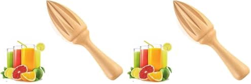 Wooden Citrus Reamer,Handheld Hand Citrus Lemon Juicer,Portable Fruit Squeezer,Kitchen Juicing Tool,Manual Orange Lemon Juice Reamer for Daily Home Bar Cafe Restaurant Use (Pack of 2)