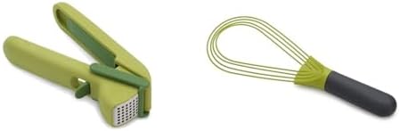 Joseph Joseph CleanForce Garlic Press & Twist Whisk 2-in-1 Collapsible Balloon and Flat Whisk Bundle