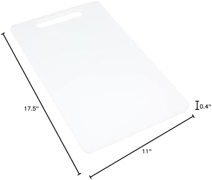 Chef Craft Basic Solid Plastic Cutting Board, 17.5 x 11 inch, White