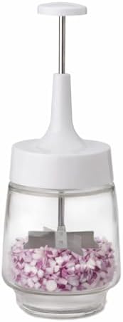 HIC Kitchen Old Fashioned Onion Chopper, Glass, 18/8 Stainless Steel Plane-Edge Blades For Onions, Eggs, Product, Nuts