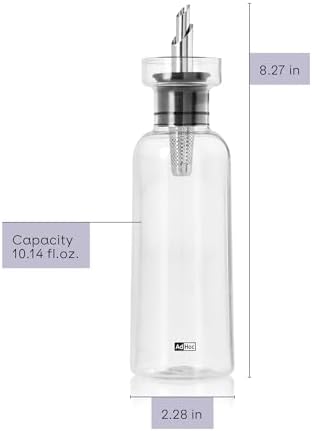 AdHoc AromaPour, Clear Oil & Vinegar Dispenser, 10.1oz