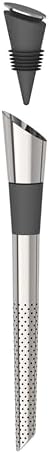 Host Wine Filter Pour Spout with Stopper, Stainless Steel Wine Purifier to Remove Histamines, Sulfite and Soften Tannins, Includes Stopper with Silicone Seal, Set of 1