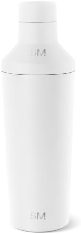 Simple Modern Insulated Cocktail Shaker with Jigger Lid | 20oz, White