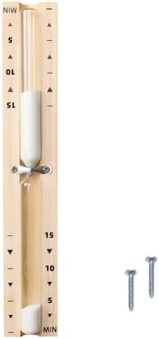Sauna Hourglass Sand Timer 15 Minute, Heat Resistant 15 Min Wood White Clock, Sand Watch, Rotating Large Reloj De Arena, Wooden Hour Glass Sandglass for Sauna Room
