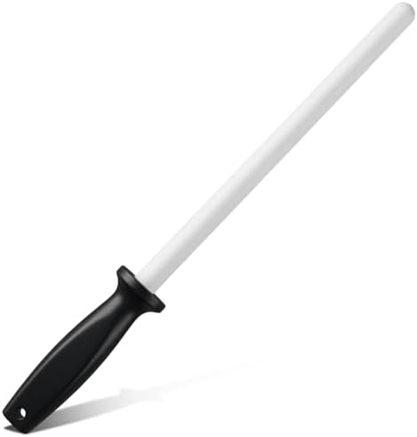Ceramic Honing Rod for Knives, 11 Inch Knife Sharpener, Black