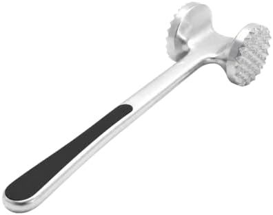 Restaurantware Met Lux Meat Tenderizer, 1 Double-Sided Meat Mallet - Textured Surfaces, Ergonomic Handle, Aluminum Meat Pounder, Corrosion-Resistant, For Tenderizing Steak Or Poultry