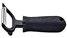 Winco Black Stainless Steel Julienne Peeler, Soft Grip Handle